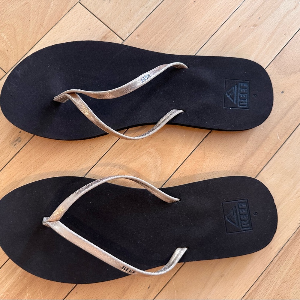 Reef Black and Silver Flip Flops